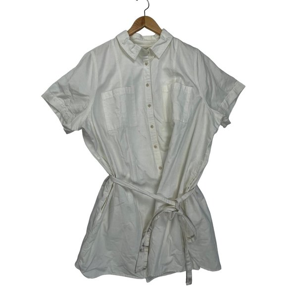 Madewell Tops - Madewell White Tie Waist Shirt Womens 3X NWOT